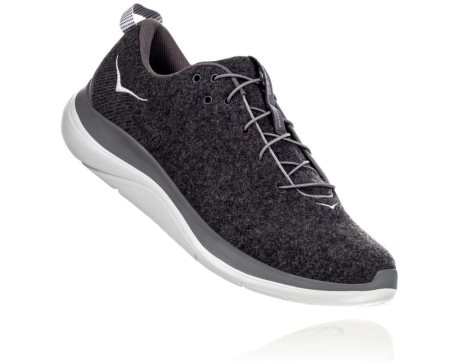 Hoka One One Hupana Flow Wool Moški Usposabljanje Čevlji Temno Siva SI-368047M